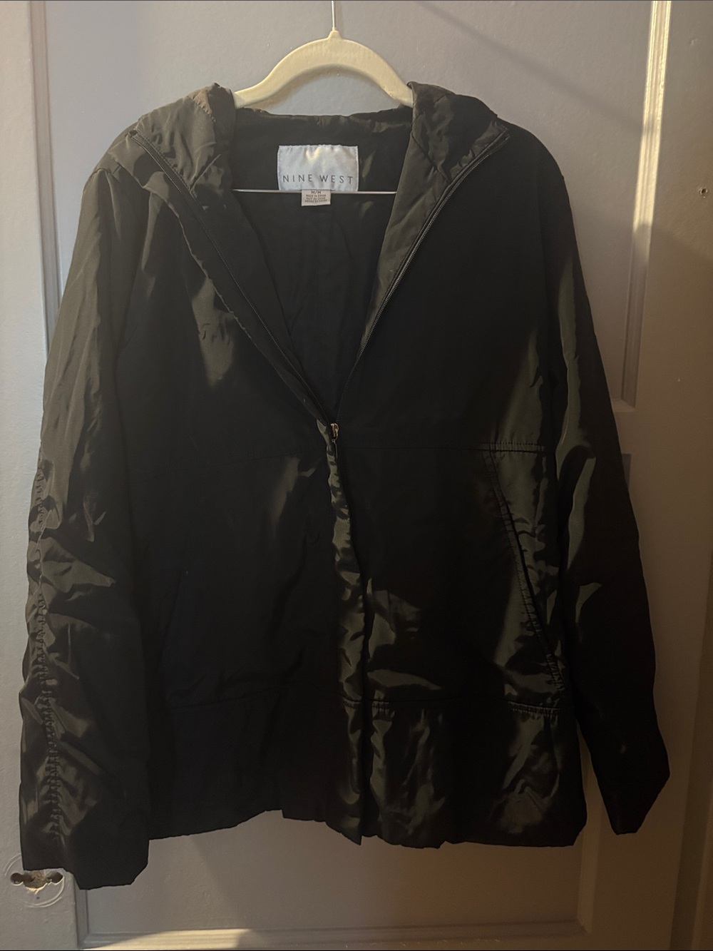 Nine West Black Hooded Puffer Jacket